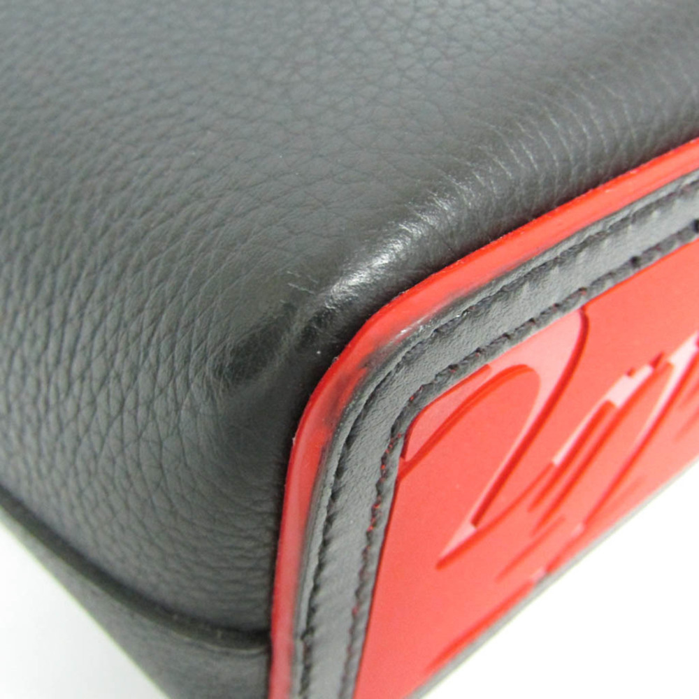 CHRISTIAN LOUBOUTIN Leather Handbag Shoulder Bag Black Red Color - Picture 5 of 12